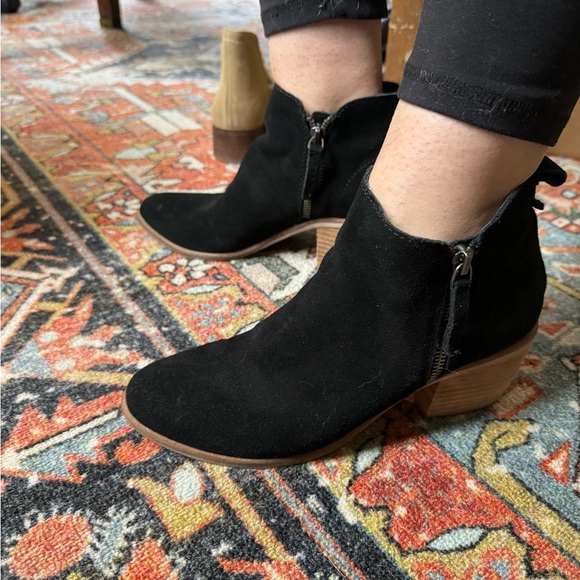 Black Suede Dolce Vita Ankle Boots - Picture 3 of 6